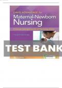 Test Bank for Davis Advantage for Maternal-Newborn Nursing Critical Components of Nursing Care 4th Edition&comma; Roberta Durham&comma; Linda Chapman 9781719645737 &lpar;Complete 19 Chapters&rpar;