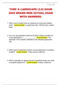 TURF & LANDSCAPE &lpar;3&period;0&rpar; EXAM  2025 BRAND NEW ACTUAL EXAM  WITH ANSWERS&period;