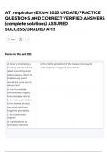 ATI respiratoryEXAM 2025 UPDATE&sol;PRACTICE  QUESTIONS AND CORRECT VERIFIED ANSWERS  &lpar;complete solutions&rpar; ASSURED  SUCCESS&sol;GRADED A&plus;&excl;&excl;&excl;