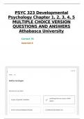 PSYC 323 Developmental Psychology Chapter 1&comma; 2&comma; 3&comma; 4&comma; 5 MULTIPLE CHOICE VERSION QUESTIONS AND ANSWERS Athabasca University