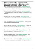 Benefits and Work Incentives Exam Questions and Answers