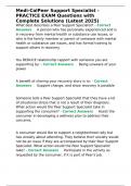 Medi-CalPeer Support Specialist - PRACTICE EXAM Questions with Complete Solutions &lpar;Latest 2025&rpar;&period;