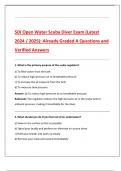 SDI Open Water Scuba Diver Exam &lpar;Latest  2024 &sol; 2025&rpar;&colon; Already Graded A Questions and  Verified Answers