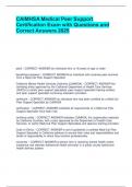 CAIMHSA Medical Peer Support Certification Exam with Questions and Correct Answers 2025&period;