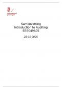 Samenvatting Introduction to Auditing EBB049A05