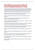 HDI-CSR Exam Questions With All Correct Detailed Answers A&plus; Pass