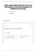 FINAL EXAM PREP FOR PSYC 381 &lpar;The Psychology of Adult Development&rpar; at Athabasca University