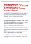 HDI-CSR EXAM NEWEST 2025 COMPLETE QUESTIONS AND CORRECT DETAILED ANSWERS WITH RATIONALES &lpar;VERIFIED ANSWERS&rpar; &vert;ALREADY GRADED A&plus;