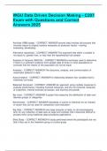 WGU Data Driven Decision Making - C207 Exam with Questions and Correct Answers 2025&period;