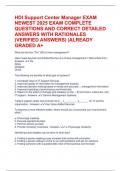 HDI Support Center Manager EXAM NEWEST 2025 EXAM COMPLETE QUESTIONS AND CORRECT DETAILED ANSWERS WITH RATIONALES &lpar;VERIFIED ANSWERS&rpar; &vert;ALREADY GRADED A&plus;