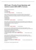 OB Exam 1 Practice Exam Questions and Answers Latest 2025 &lpar;100&percnt; Correct&rpar;