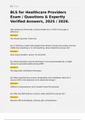 BLS for Healthcare Providers Exam &sol; Questions & Expertly Verified Answers&comma; 2025 &sol; 2026&period;