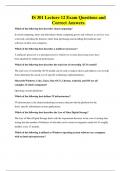 IS 301 Lecture 12 Exam Questions and Correct Answers