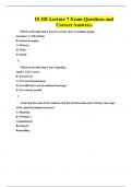 IS 301 Lecture 7 Exam Questions and Correct Answers