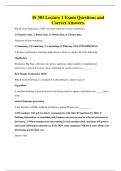 IS 301 Lecture 1 Exam Questions and Correct Answers
