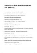 Cosmetology State Board Practice Test &lpar;146 questions&rpar; NEWEST 2025&sol;2026 ACTUAL COMPLETE QUESTIONS AND CORRECT DETAILED ANSWERS &lpar;VERIFIED ANSWERS&rpar;
