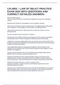 LPL4802 &ndash; LAW OF DELICT PRACTICE EXAM 2025 WITH QUESTIONS AND CORRECT DETAILED ANSWERs