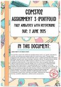 COM3702 Assignment 3 &lpar;Portfolio&rpar; Semester 1 Memo &vert; Due 2 June 2025