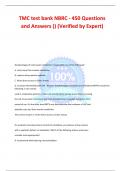 TMC test bank NBRC - 450 Questions and Answers &lpar;&rpar; &lpar;Verified by Expert