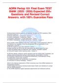 AORN Periop 101 Final Exam TEST BANK &lpar;2025 &sol; 2026&rpar; Expected 250&plus; Questions and Revised Correct Answers&period; with 100&percnt; Guarantee Pass