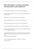 BIO 120 Chapter 10&colon; Review questions well answered to pass graded A&plus;