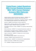 Comp Exam&comma; Latest Questions  With Correct Detailed Answers  With 100&percnt; Correct Detailed  Answers With Rationale 2025&sol;2026&excl;&excl;&period;