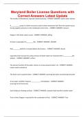 Maryland Boiler License Questions with Correct Answers Latest Update