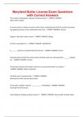 Maryland Boiler License Exam Questions with Correct Answers 100&percnt; PASS