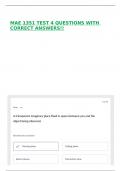 MAE 1351 TEST 4 QUESTIONS WITH CORRECT ANSWERS&excl;&excl;