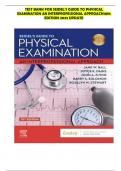 TEST BANK FOR SEIDEL'S GUIDE TO PHYSICAL EXAMINATION AN INTERPROFESSIONAL APPROACH 10th EDITION 2025 UPDATE