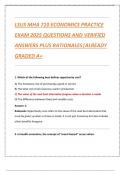 LSUS MHA 710 ECONOMICS PRACTICE  EXAM 2025 QUESTIONS AND VERIFIED  ANSWERS PLUS RATIONALES&vert;ALREADY  GRADED A&plus;