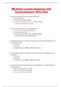 MN Boiler License Questions with Correct Answers 100&percnt; Pass