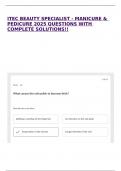 ITEC BEAUTY SPECIALIST - MANICURE & PEDICURE 2025 QUESTIONS WITH COMPLETE SOLUTIONS&excl;&excl;