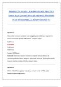 MINNESOTA DENTAL JURISPRUDENCE PRACTICE  EXAM 2025 QUESTIONS AND VERIFIED ANSWERS  PLUS RATIONALES&vert;ALREADY GRADED A&plus;