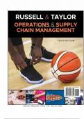 SOLUTIONS MANUAL for Operations and Supply Chain Management 10th Edition by Roberta S&period; Russell and Bernard W&period; Taylor&period; ISBN 9781119577645 A&plus;