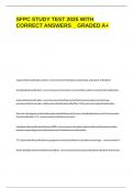 SFPC STUDY TEST 2025 WITH CORRECT ANSWERS &lowbar; GRADED A&plus;&period;