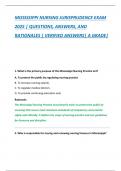 MISSISSIPPI NURSING JURISPRUDENCE EXAM  2025 &vert; QUESTIONS&comma; ANSWERS&comma; AND  RATIONALES &vert; VERIFIED ANSWERS&vert; A GRADE&vert;