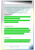 Aceable Real estate Georgia Section  1 Chapters 1-7 Questions with  Correct  Answers  for Specific Exam Mail  supergrades12&commat;gmail&period;com 