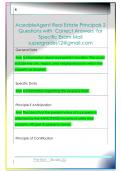 AceableAgent Real Estate Principals 2  Questions with  Correct Answers  for  Specific Exam Mail  supergrades12&commat;gmail&period;com