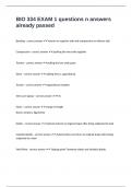 BIO 334 EXAM 1 questions n answers already passed