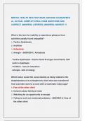 MENTAL HEALTH HESI TEST BANK 2025&sol;2026 GUARANTEED  A&plus; &sol;ACTUAL COMPLETE REAL EXAM QUESTIONS AND  CORRECT ANSWERS&comma; &lpar;VERIFIED ANSWERS&rpar; &sol;NEWEST &excl;&excl;&excl;