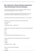 Bio 1124 Unit 3 Exam Review Questions And All Revised Correct Answers&period;