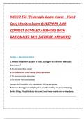 NCCCO TSS &lpar;Telescopic Boom Crane &ndash; Fixed  Cab&rpar; Manitex Exam QUESTIONS AND  CORRECT DETAILED ANSWERS WITH  RATIONALES 2025 &lpar;VERIFIED ANSWERS&rpar;