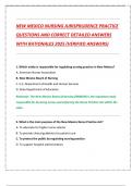 NEW MEXICO NURSING JURISPRUDENCE PRACTICE  QUESTIONS AND CORRECT DETAILED ANSWERS  WITH RATIONALES 2025 &lpar;VERIFIED ANSWERS&rpar;