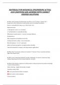 MATERIALS FOR MCHANICAL ENGINEERING ACTUAL  2025 QUESTIONS AND ANSWERS WITH CORRECT  VERIFIED SOLUTIONS&period; 