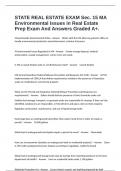 STATE REAL ESTATE EXAM Sec&period; 15 MA Environmental Issues in Real Estate Prep Exam And Answers Graded A&plus;&period;
