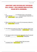 ANATOMY AND PHYSIOLOGY MCGRAW  HILL EXAM 1 2025 BRAND NEW ACTUAL  EXAM WITH ANSWERS&period; 