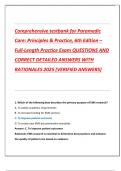 Comprehensive testbank for Paramedic  Care&colon; Principles & Practice&comma; 6th Edition &ndash; Full-Length Practice Exam QUESTIONS AND  CORRECT DETAILED ANSWERS WITH  RATIONALES 2025 &lpar;VERIFIED ANSWERS&rpar;