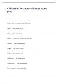 California Contractors License Exam prep Questions and Answers