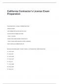 California contractors License Exam Preparation Questions and Answers